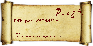 Pápai Ádám névjegykártya
