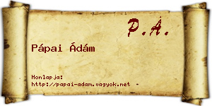 Pápai Ádám névjegykártya